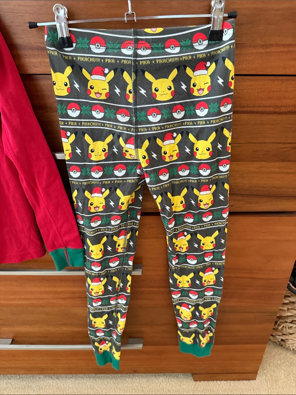 Hanna Andersson Red & Green Pikachu Holiday Pajama Set - Picture 6 of 7